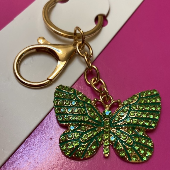 Mint key chain bag charm green butterfly NEW in package - Picture 3 of 5